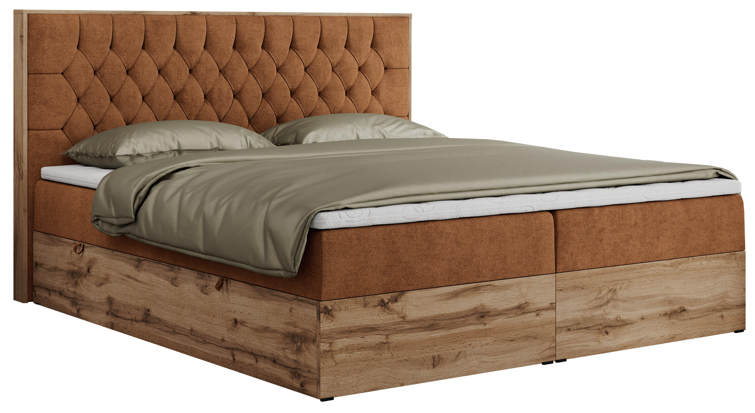 BOXBETT AMORE 140/200 Orange Struktur - H3 - Orange, Holz/Textil (140/200cm) - MKS