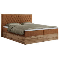 BOXBETT AMORE 140/200 Orange Struktur - H3 - Orange, Holz/Textil (140/200cm) - MKS