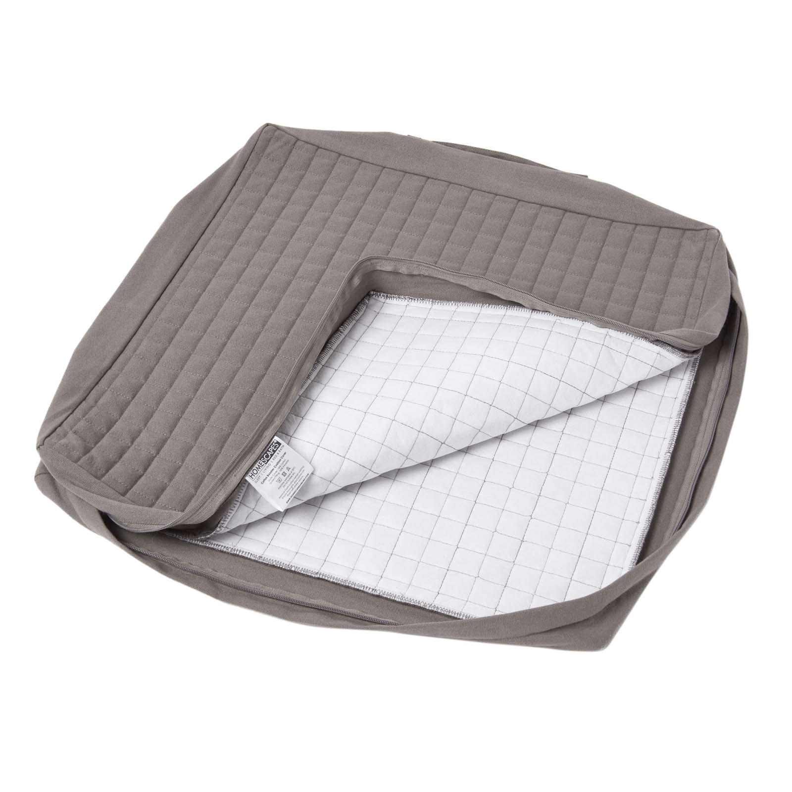 SITZKISSEN-BEZUG grau 50/50/10 – Kissenhülle wattiert, Baumwolle - Grau, Textil (50/50/10cm) - Homescapes