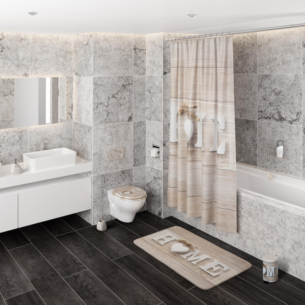 WC-SITZ Home - Braun, Holzwerkstoff (38/6/47cm) - Sanilo