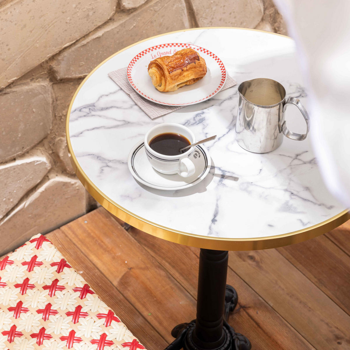 GARTENSET 3-tlg, Rot - Rot/Weiß, Metall - Oviala