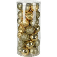 WEIHNACHTSKUGELN 6 cm 35 Stk. - Goldfarben, Kunststoff (16/36/16cm) - Home Styling Collection