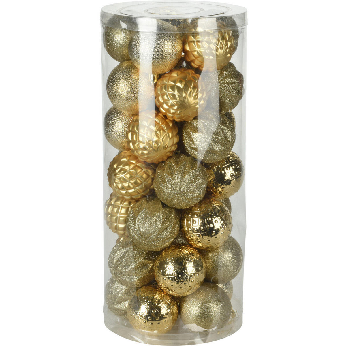 WEIHNACHTSKUGELN 6 cm 35 Stk. - Goldfarben, Kunststoff (16/36/16cm) - Home Styling Collection