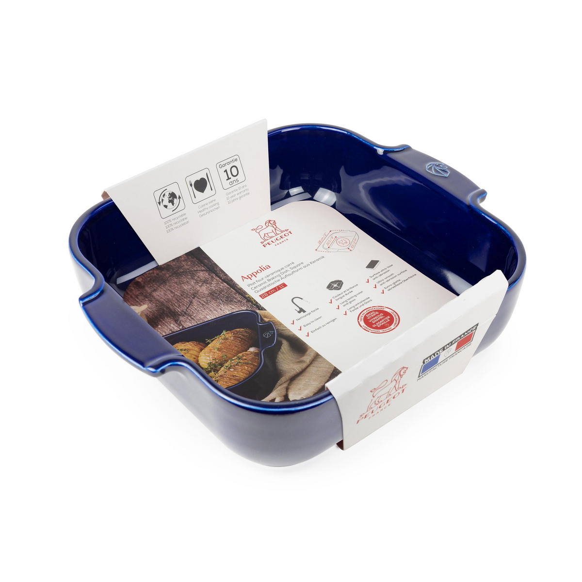 AUFLAUFFORM Keramik Appolia 28cm Quadratisch Blau Spülmaschinenfest - Blau, Keramik (23.7/28/7.1cm) - PEUGEOT