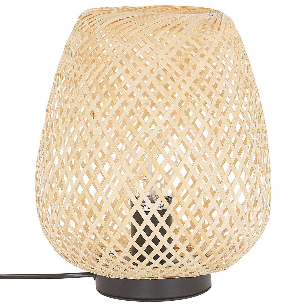 TISCHLAMPE Bomu 23/23/30 cm - Hellbraun, Holz (23/23/30cm) - Beliani