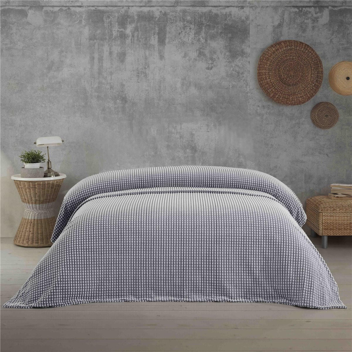 WOHNDECKE Vichy 120/170 cm GRAU - Grau, Textil (120/170cm) - ROLFNERS