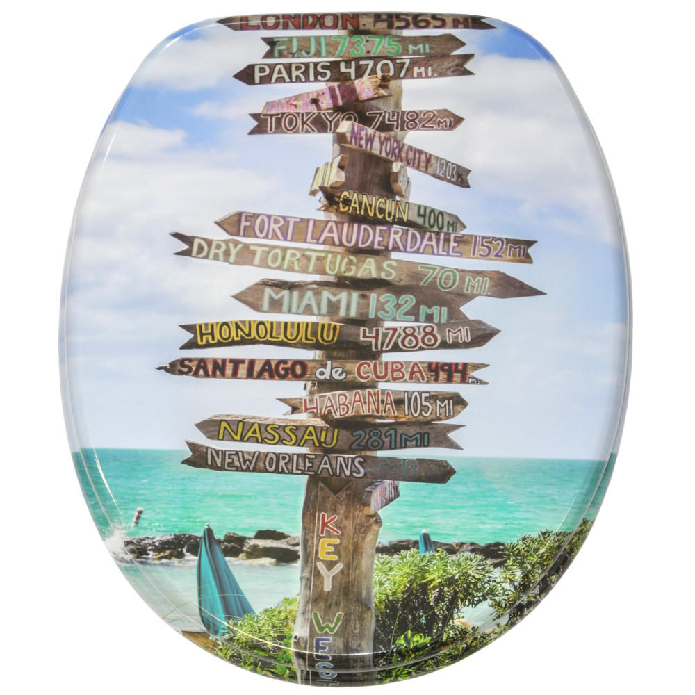 WC-SITZ mit Absenkautomatik Key West - Türkis, Holzwerkstoff (38/6/47cm) - Sanilo