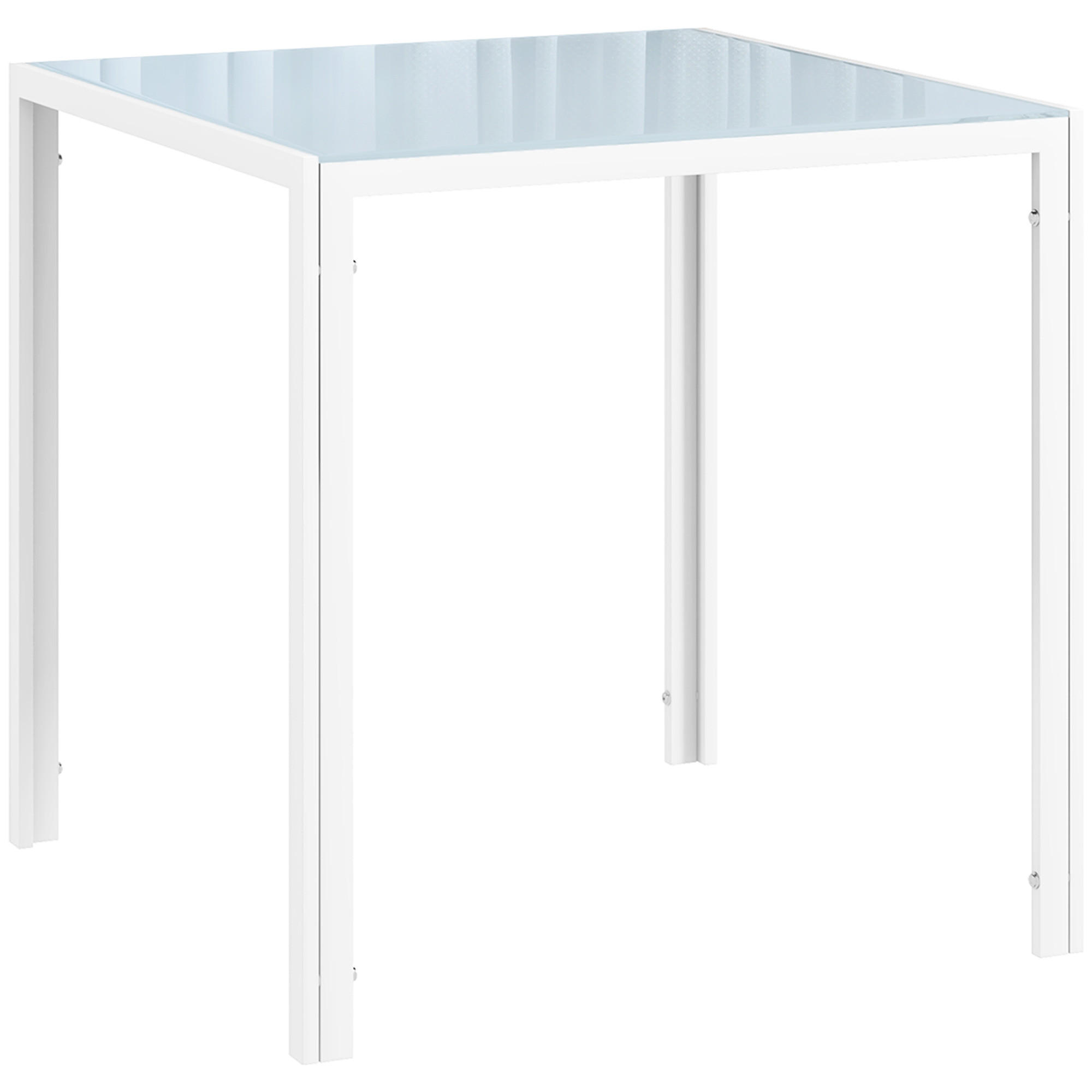 ESSTISCH für 4 Personen, 75 x 75 x 75 cm, Weiß - Weiß, Metall (75/75/75cm) - HOMCOM