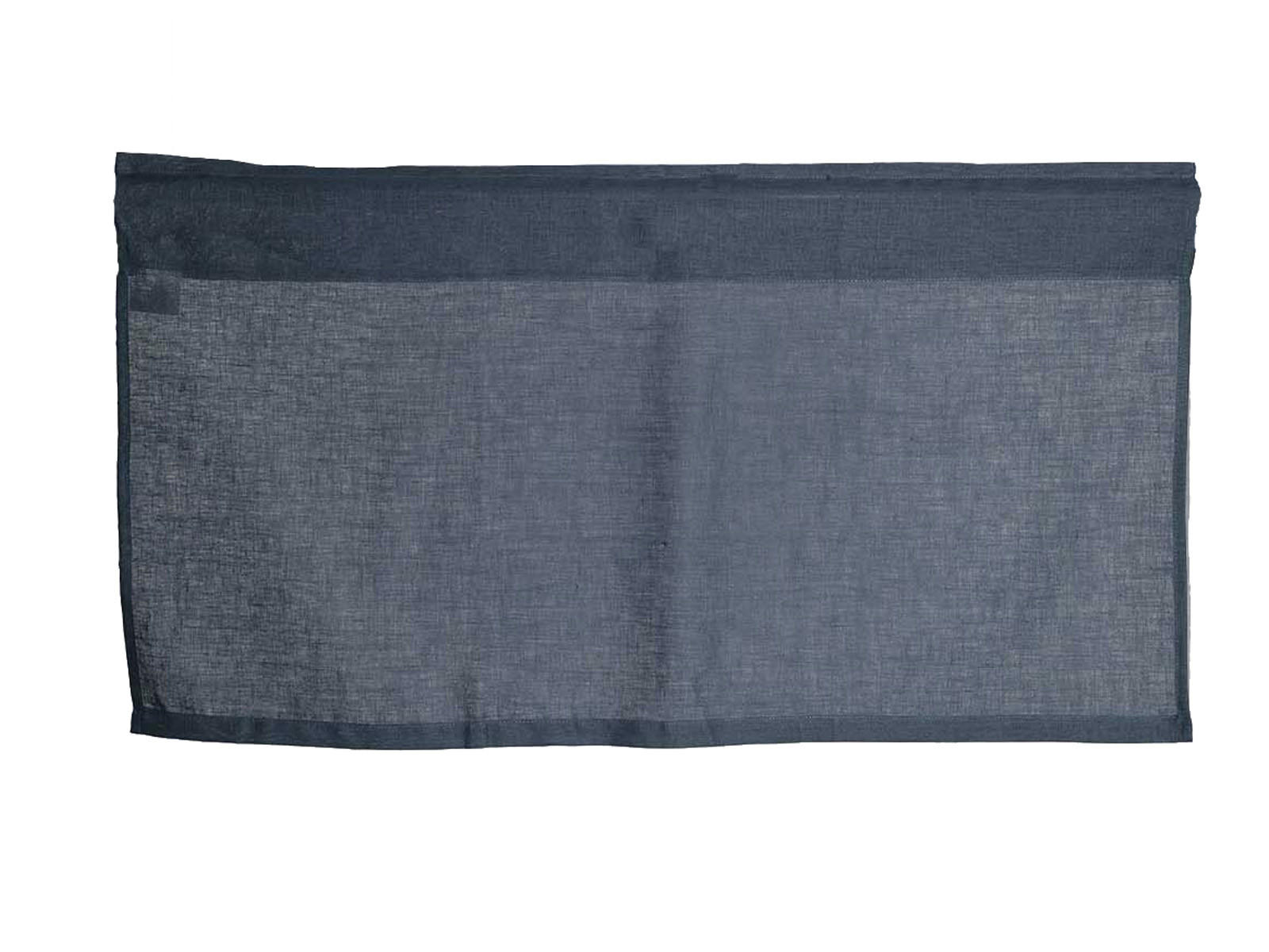 SCHEIBENGARDINE reines Leinen tiefsee-blau 85/45 cm - Dunkelblau, Naturmaterialien (45/85cm) - beties Heimtextil