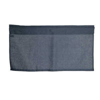 SCHEIBENGARDINE reines Leinen tiefsee-blau 85/45 cm - Dunkelblau, Naturmaterialien (45/85cm) - beties Heimtextil
