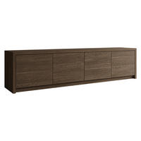 TV-LOWBOARD Solid 4D - Dunkelbraun/Schwarz, Holzwerkstoff/Kunststoff (198/51/40cm) - MIRJAN24