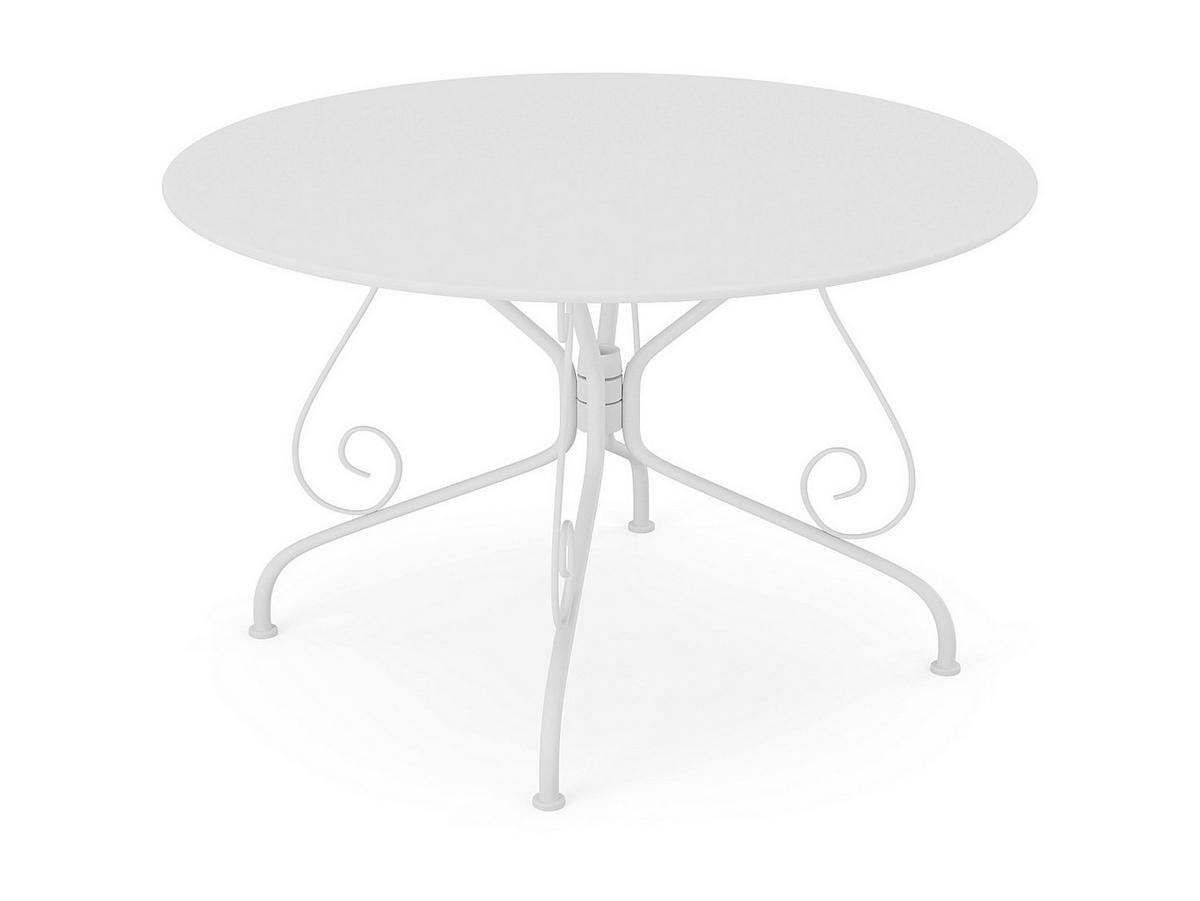 GARTENTISCH - 4 , 6 -Sitzer - Metall - weiß - GUERMANTES - Weiß, Metall - Vente-Unique