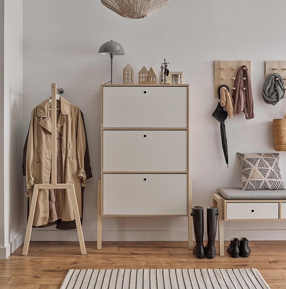 KLEIDERSTÄNDER SPOT - Weiß, Holzwerkstoff (44/150/54cm)
