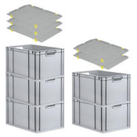 EUROBOX 5x Nextgen Economy Mit Auflagedeckel Grau/Gelb Griffe Offen 65 Liter - Gelb, Kunststoff (40/32/60cm) - PROREGAL