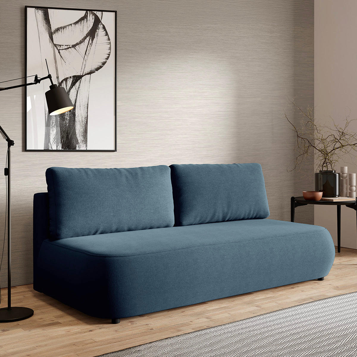 SOFA Antonio 3 Sitzplätze Blau - Blau, Holz (210/82/106cm) - Petits-meubles