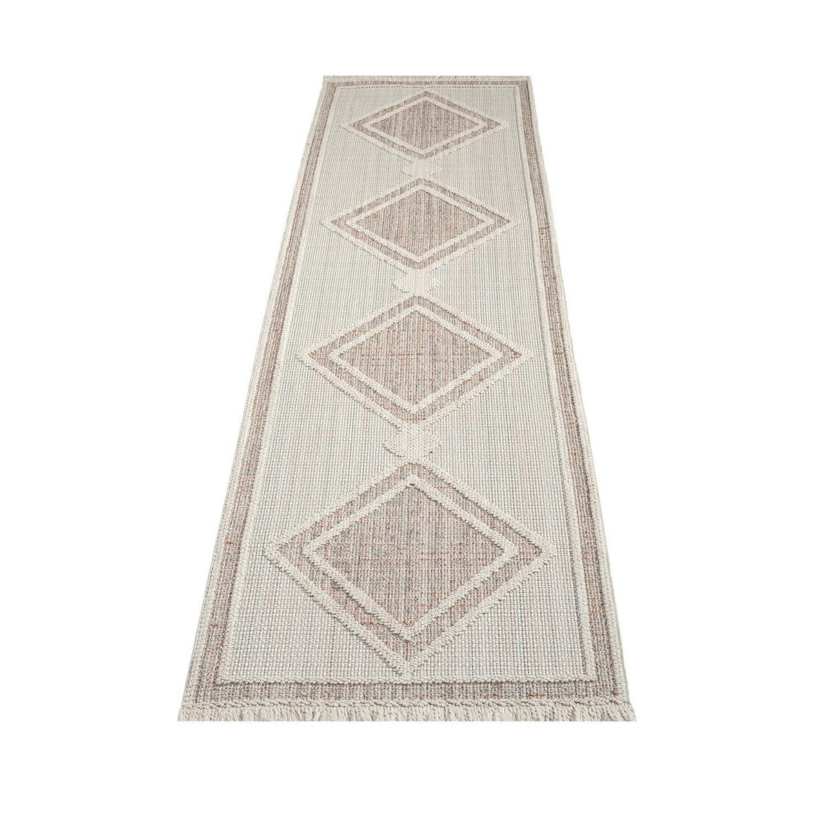 KURZFLOR-TEPPICH Lindo 8853 Terra 80x300 cm - Creme, Textil (80/300cm) - carpet city