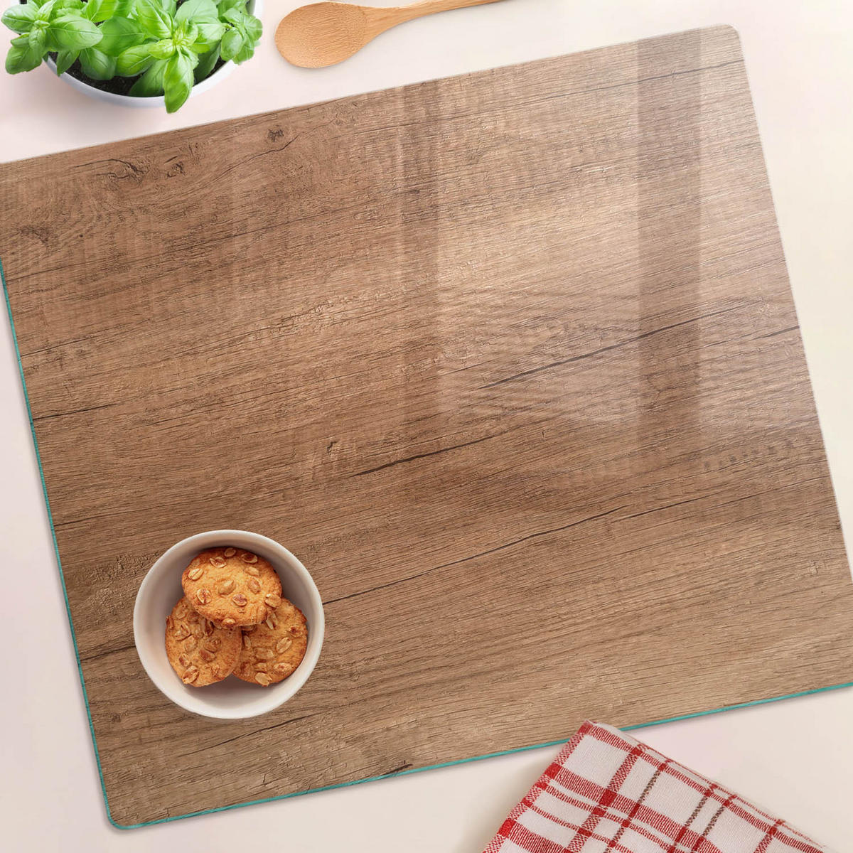 GLASPLATTE 60x52 cm Holz - Braun, Glas (60/0.4/52cm) - TULUP