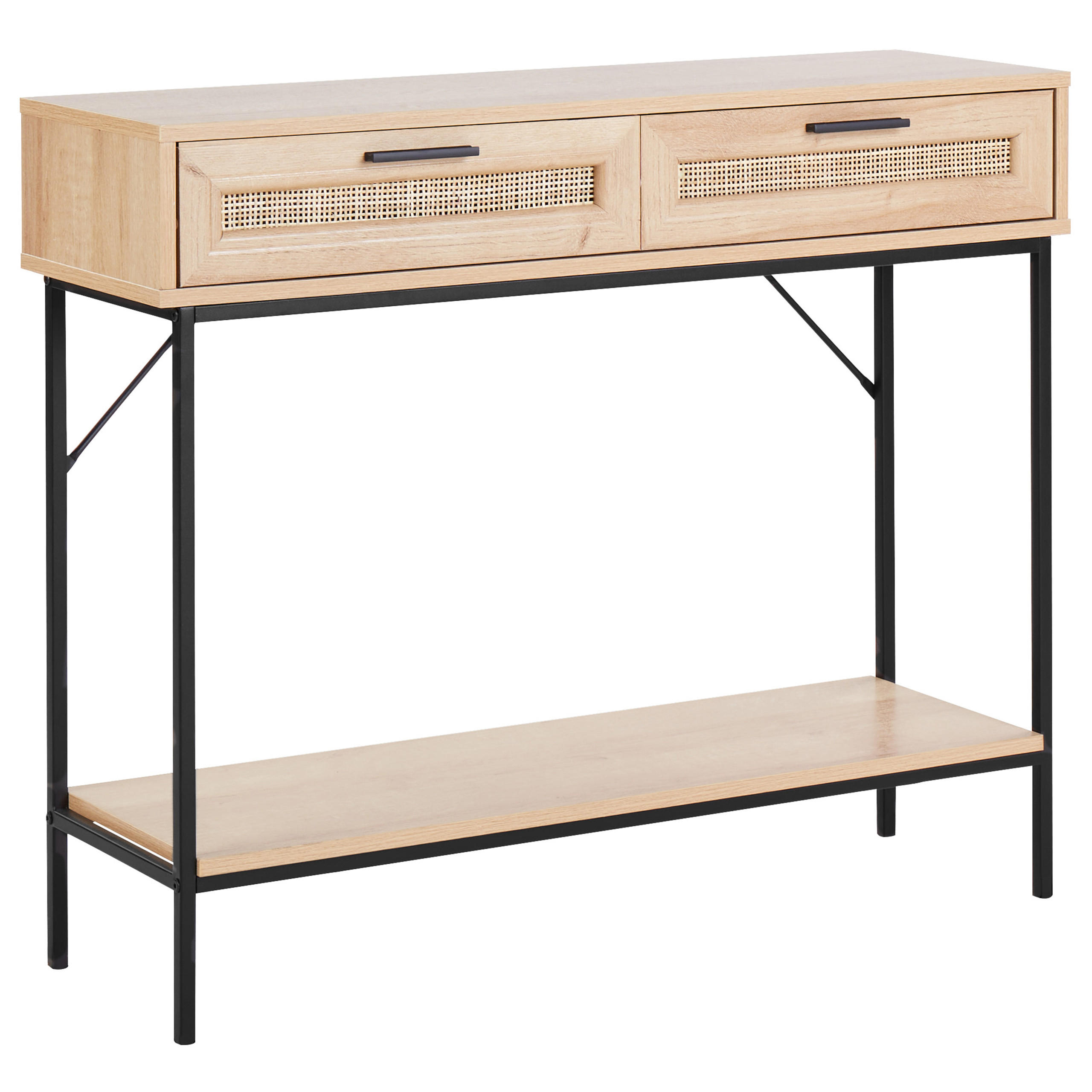 KONSOLENTISCH Heller Holzfarbton Pasco - Hellbraun, Holzwerkstoff (29/100/81cm) - Beliani