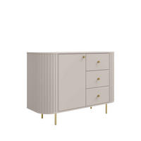 KOMMODE BOLLA 123/85,4/42,3cm mit 3 Schubladen 1 Türen Beige - Beige, Holzwerkstoff (123/85.4/42.3cm) - MASSENO