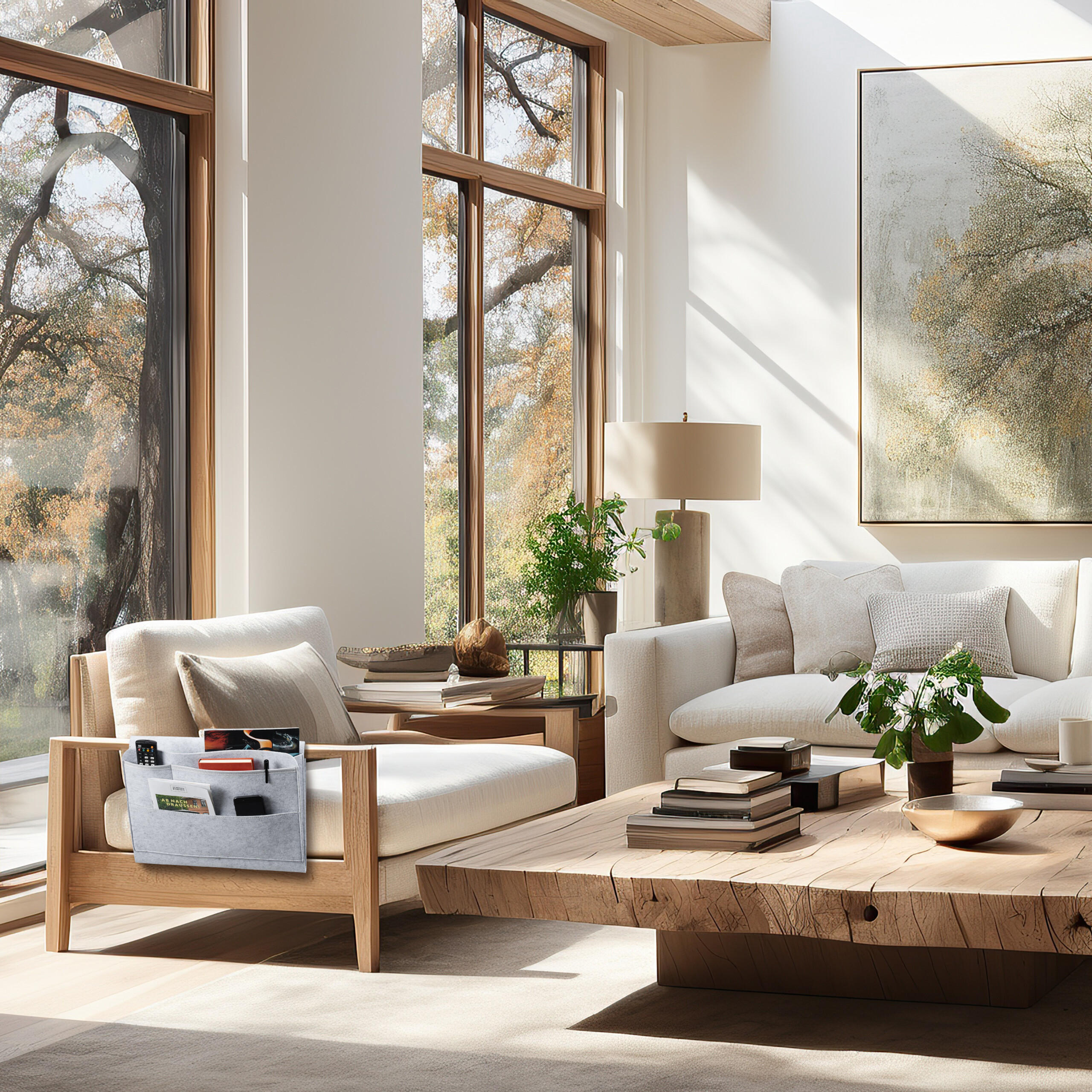 2XBETTTASCHE - Grau, Textil (8/41/31.5cm) - Relaxdays