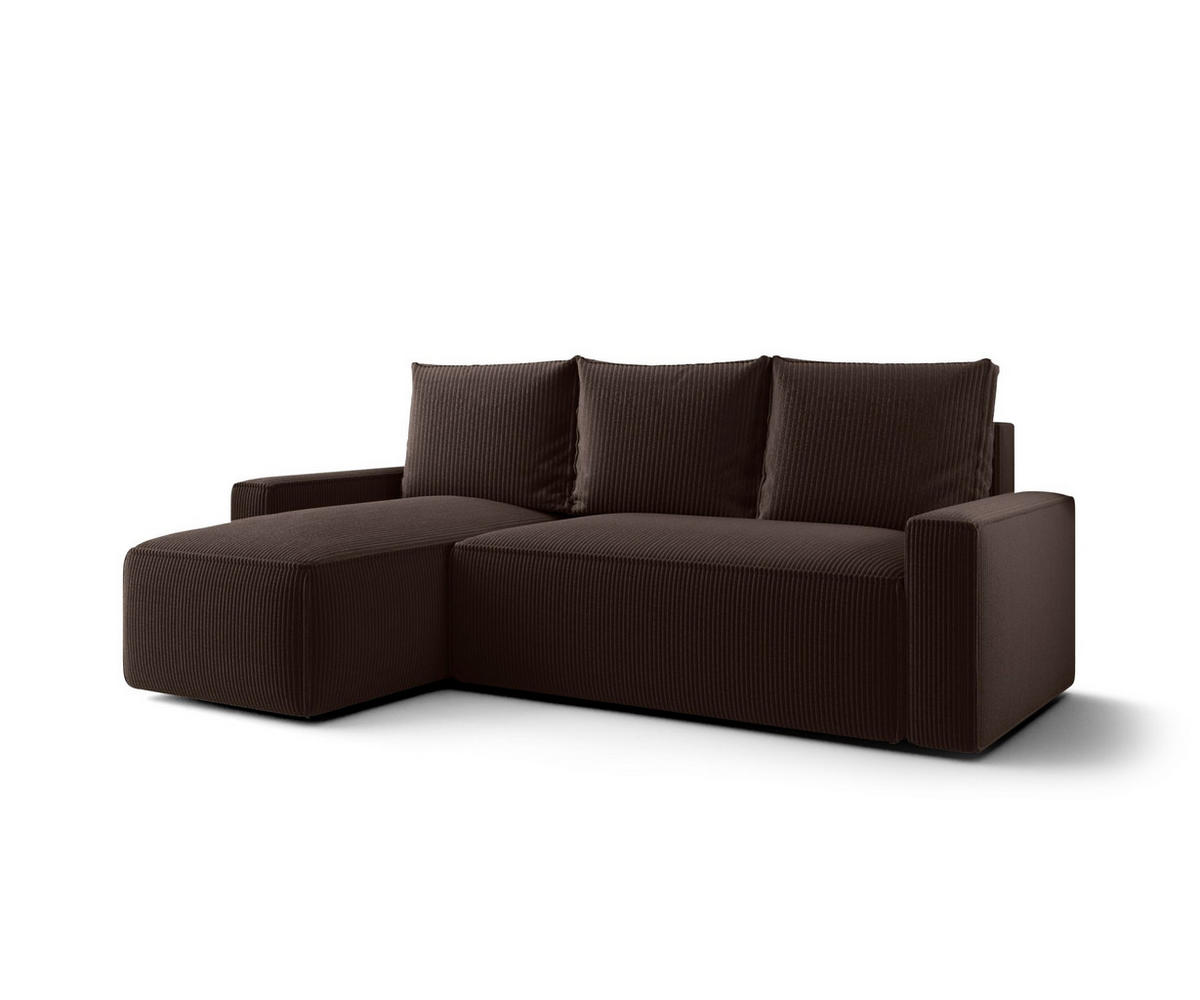 ECKSOFA mit Schlaffunktion SAVIO Poso 06 Links - Braun, Textil (232/140cm) - Bedante