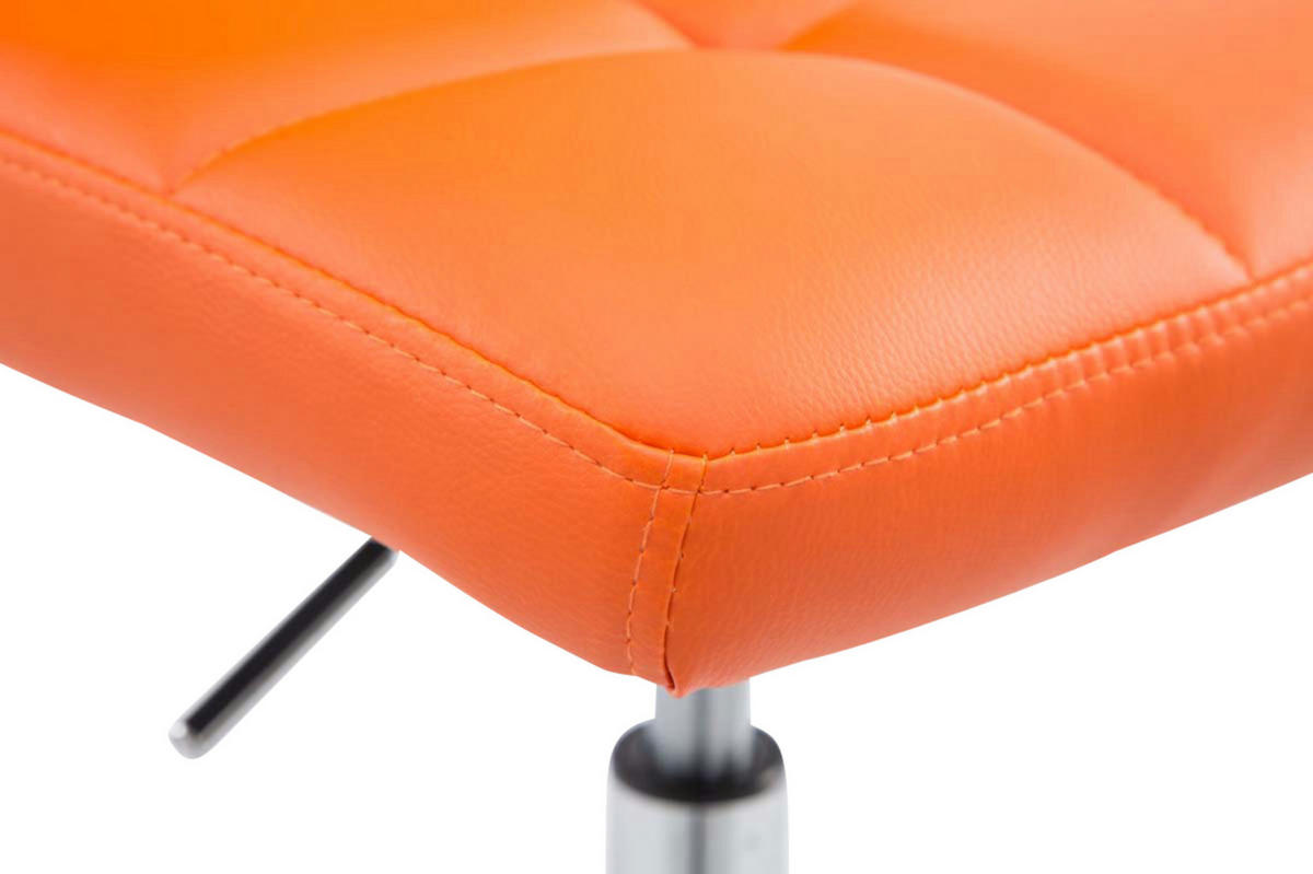 DREHSTUHL 4er Set Lederlook orange - Chromfarben/Orange, Textil/Metall (44/74/49cm) - CLP