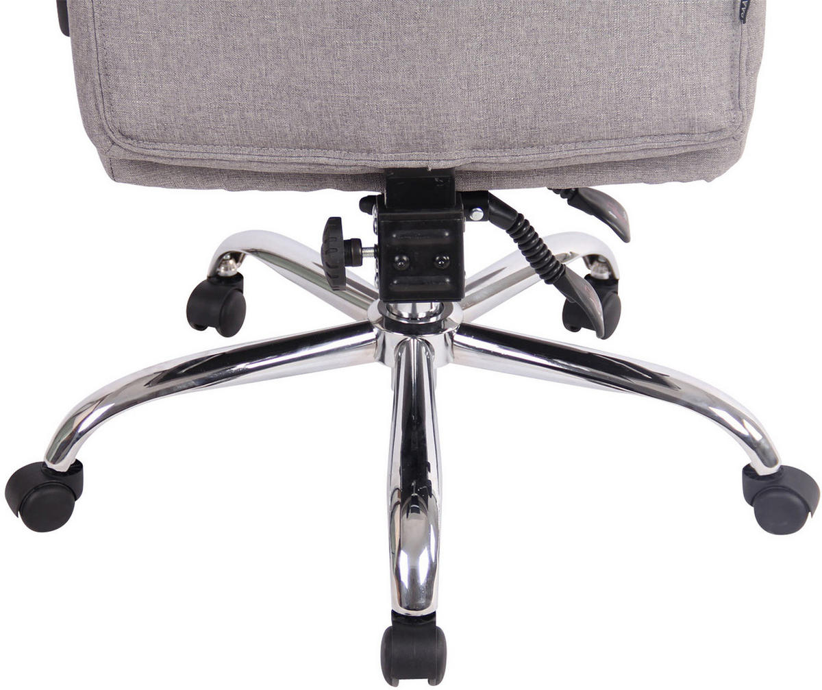 CHEFSESSEL Stoff grau - Chromfarben/Grau, Textil/Metall (67/115/68cm) - CLP