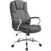 CHEFSESSEL Stoff Dunkelgrau - Chromfarben/Dunkelgrau, Textil/Metall (62/115/70cm) - CLP