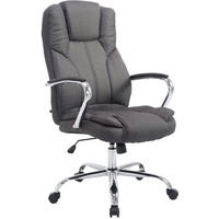 CHEFSESSEL Stoff Dunkelgrau - Chromfarben/Dunkelgrau, Textil/Metall (62/115/70cm) - CLP