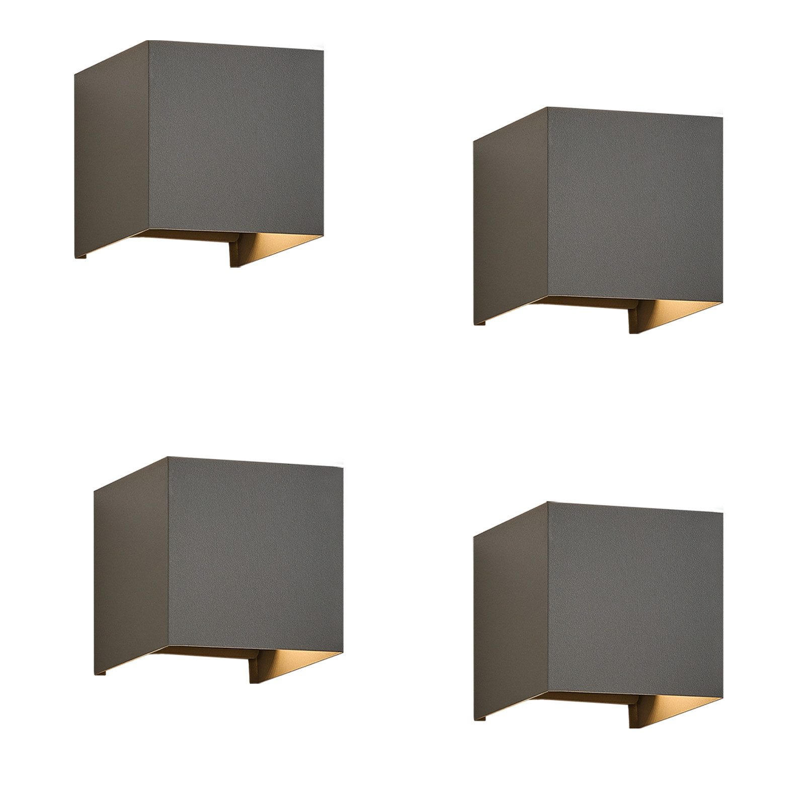 WANDLEUCHTE Luminesce 22/11.5/22 cm - Grau, Metall (11.5/22/22cm) - ZMH