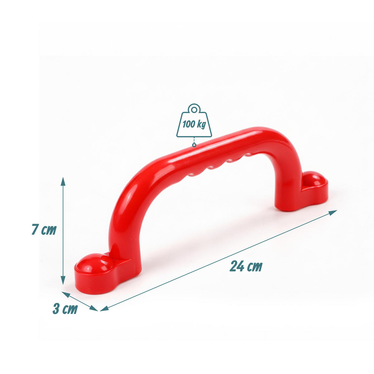 ÚCHYTY Červená 4-dielna-sada PE plast 24 cm - červená, plast (3/24/7cm) - Relaxdays