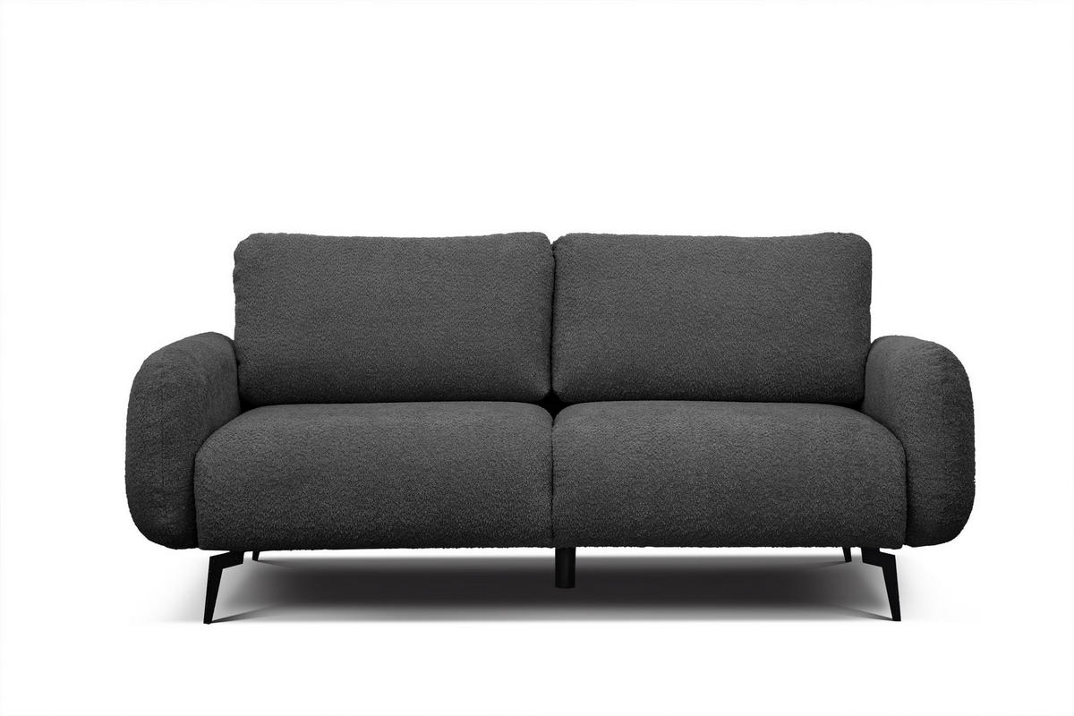 SOFA FEBE 3-Sitzer, dunkelgrau - Dunkelgrau/Schwarz, Holz/Textil (190/82/96cm) - Courtois Laville