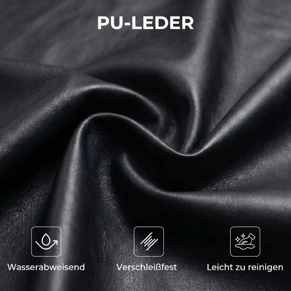 SESSEL PU-Leder Schwarz - Silberfarben/Schwarz, Leder/Textil (79/84/80cm) - HOMCOM