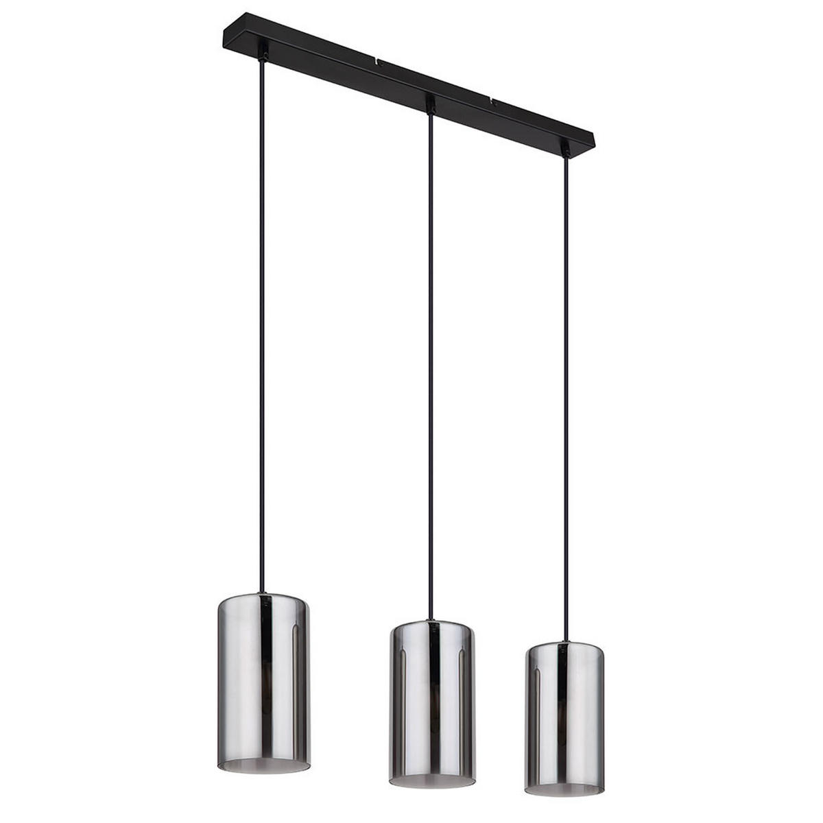 PENDELLEUCHTE Metall Glas Rauchfarben - Schwarz, Glas (63/11/120cm) - Globo Lighting
