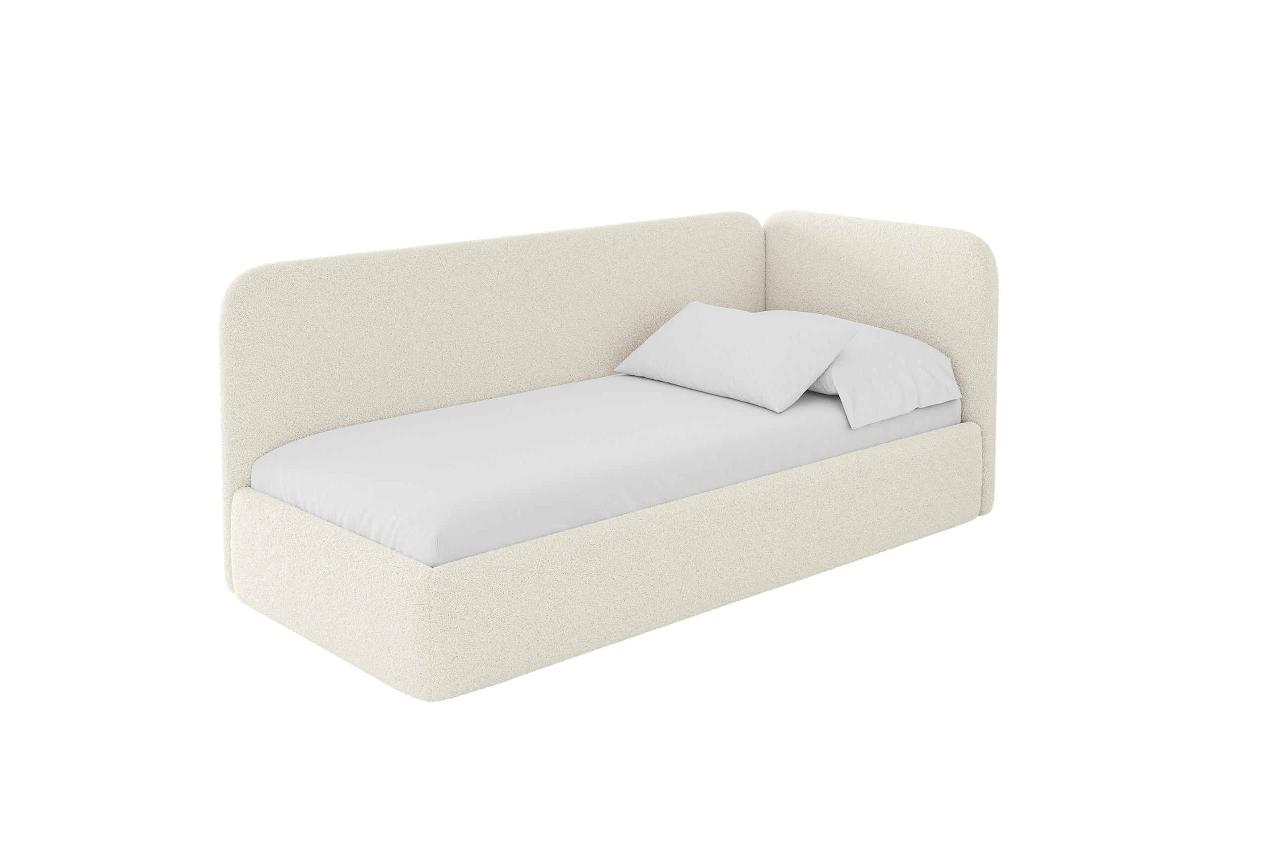 ALTDECOR JEDNOLŮŽKOVÁ POSTEL pro mládež s úložným prostorem, vlevo - ELSY 90x200 béžová