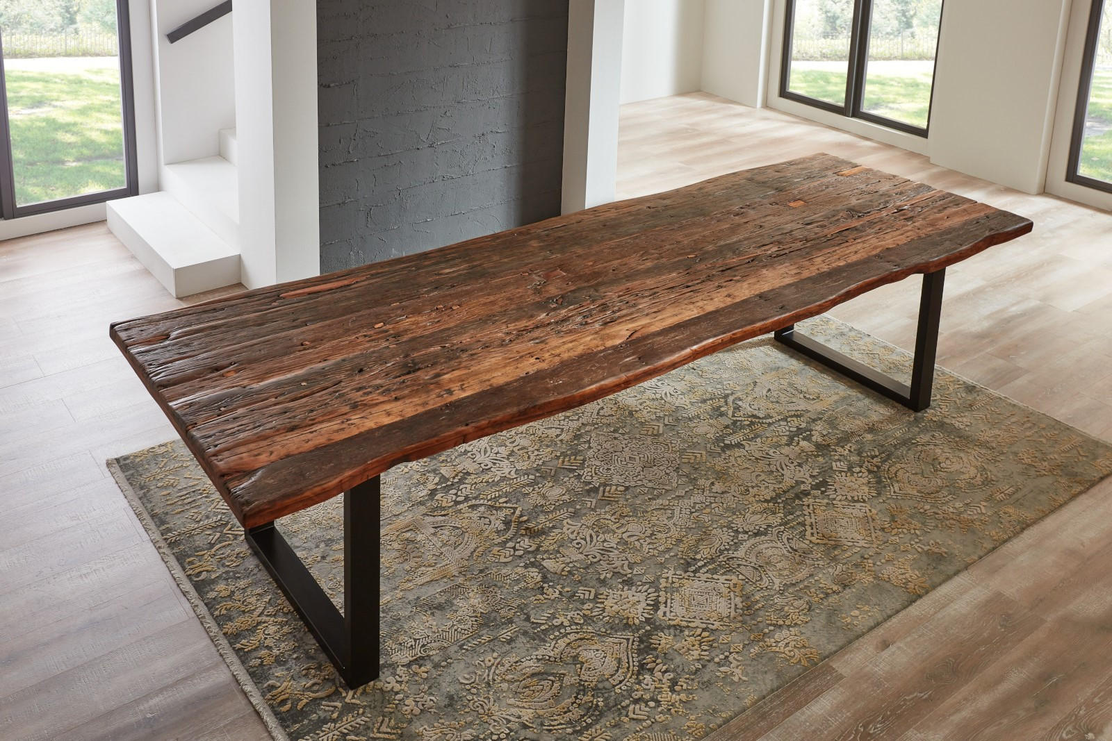 ESSTISCH RAMON - Nussbaumfarben/Schwarz, Holz/Holzwerkstoff (100/260/77cm) - SAM