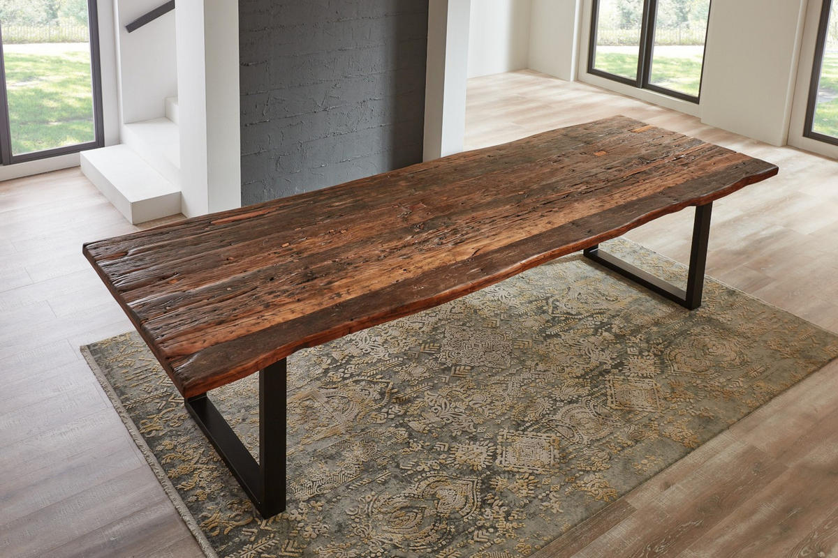 ESSTISCH RAMON - Nussbaumfarben/Schwarz, Holz/Holzwerkstoff (100/300/77cm) - SAM