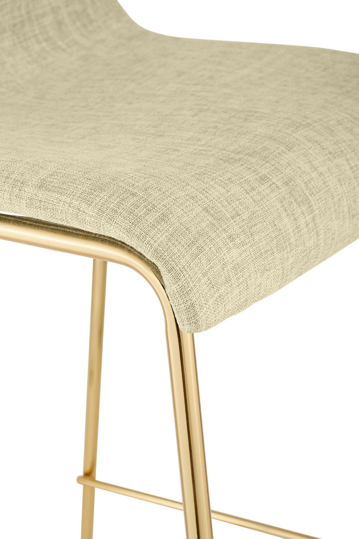 BARHOCKER Stoff Creme - Goldfarben/Creme, Textil/Metall (43/100/48cm) - CLP