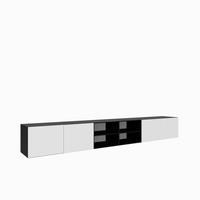 TV-SCHRANK Noe IV 300 cm, viertürig, schwarz, weiß - Schwarz/Weiß, Kunststoff (300/41/40cm) - Margaret Hadas24