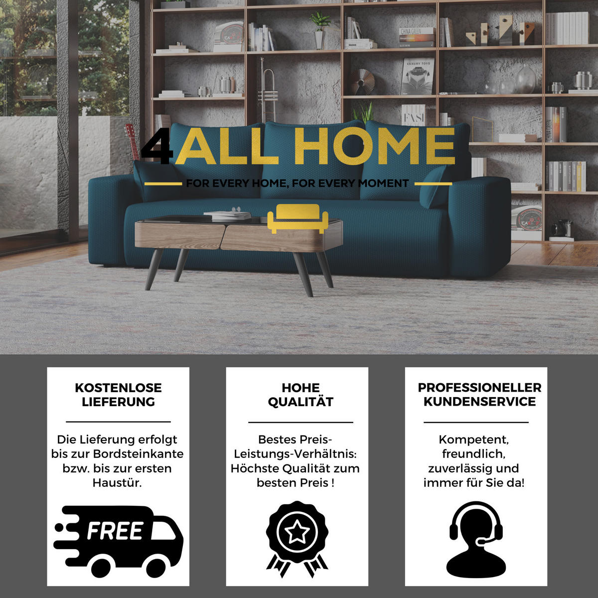 SOFA Bubi mit Bettkasten und Schlaffunktion, Cordstoff - Dunkelblau, Holzwerkstoff (242/85/95cm)