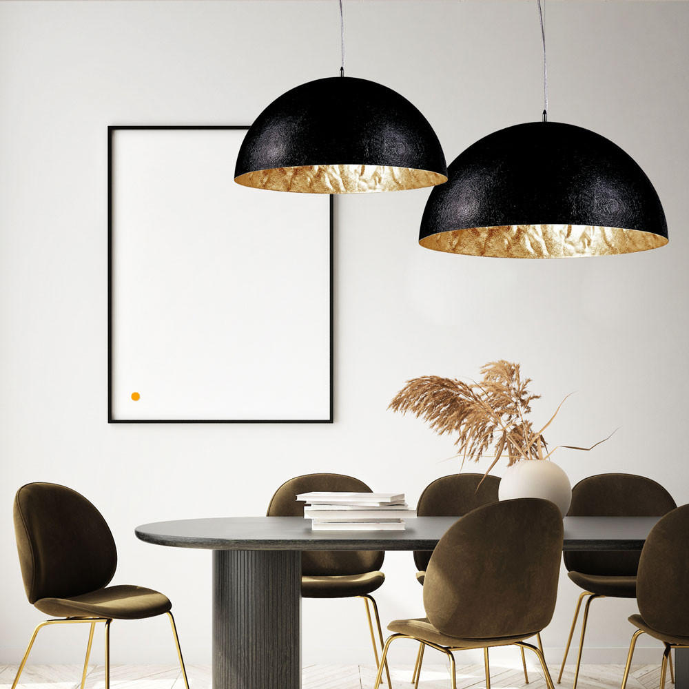 HÄNGELEUCHTE Blister Schwarz/Gold Ø 70cm - Schwarz, Kunststoff (70/35cm) - s.luce
