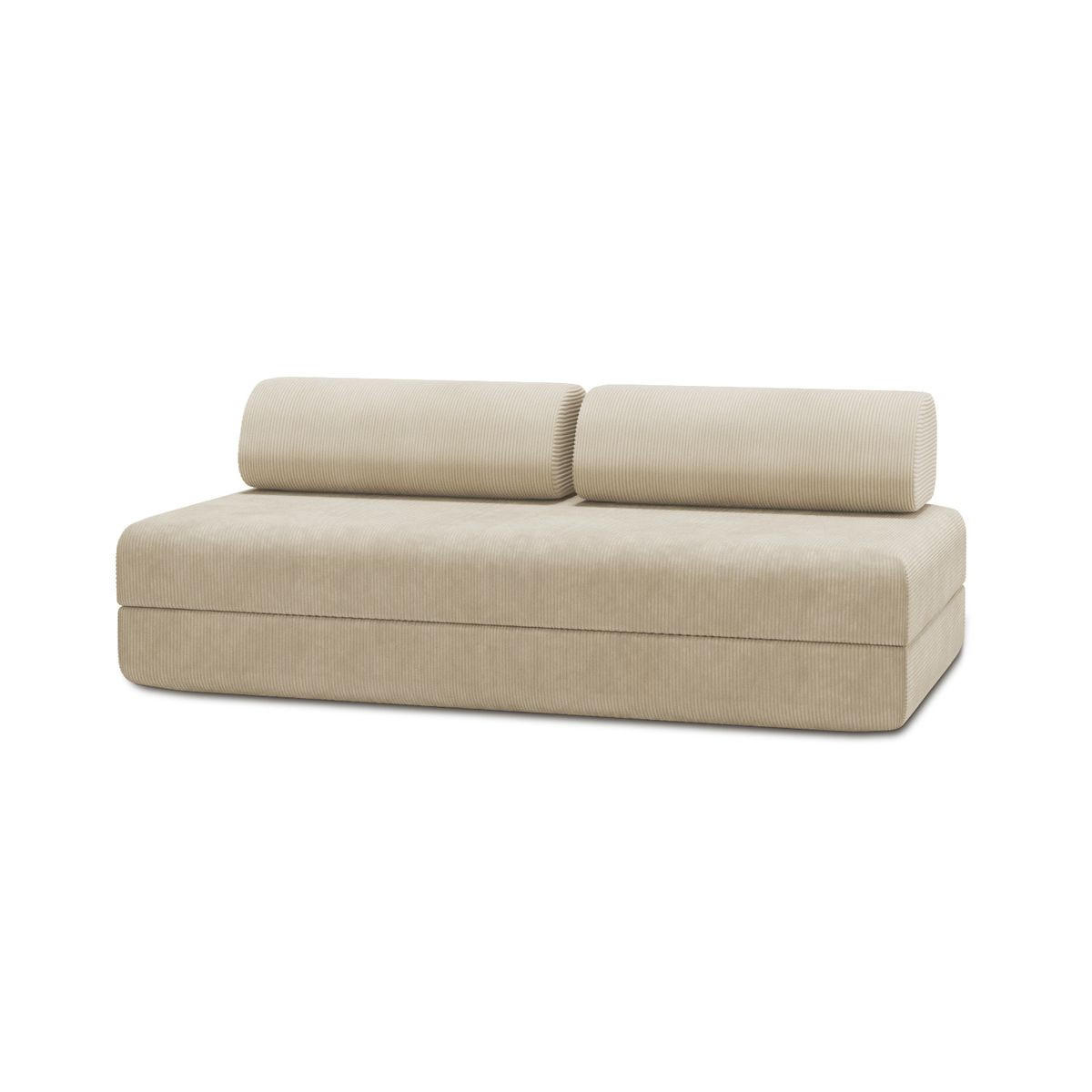 2-3-SITZER-SCHLAFSOFA aus beigefarbenem Cord - Beige, Textil (95/70.5/190cm) - Kimo