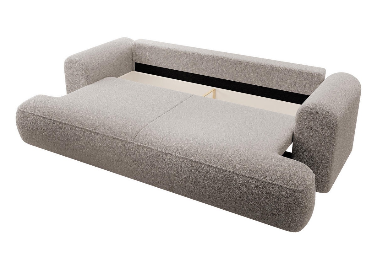 SCHLAFSOFA Ovo Dunkelbeige Boucle - Sandfarben, Textil (250/93/110cm) - Selsey