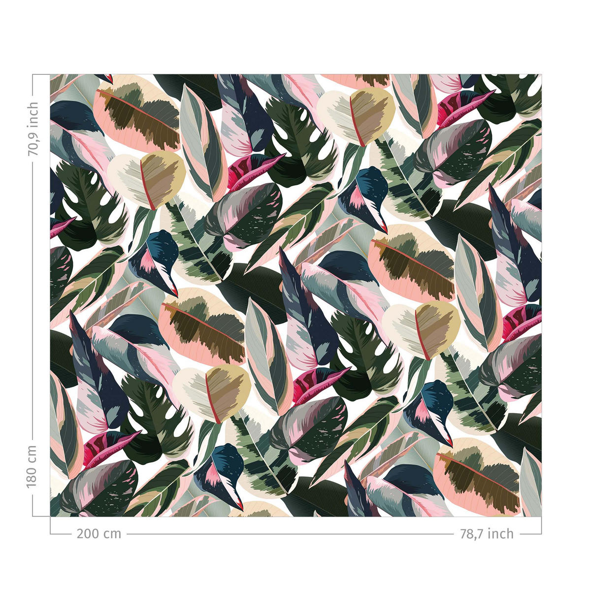 DUSCHVORHANG Pinke Tropen Muster XXL 200/180 cm - Grün, Textil (200/180cm) - Bilderwelten