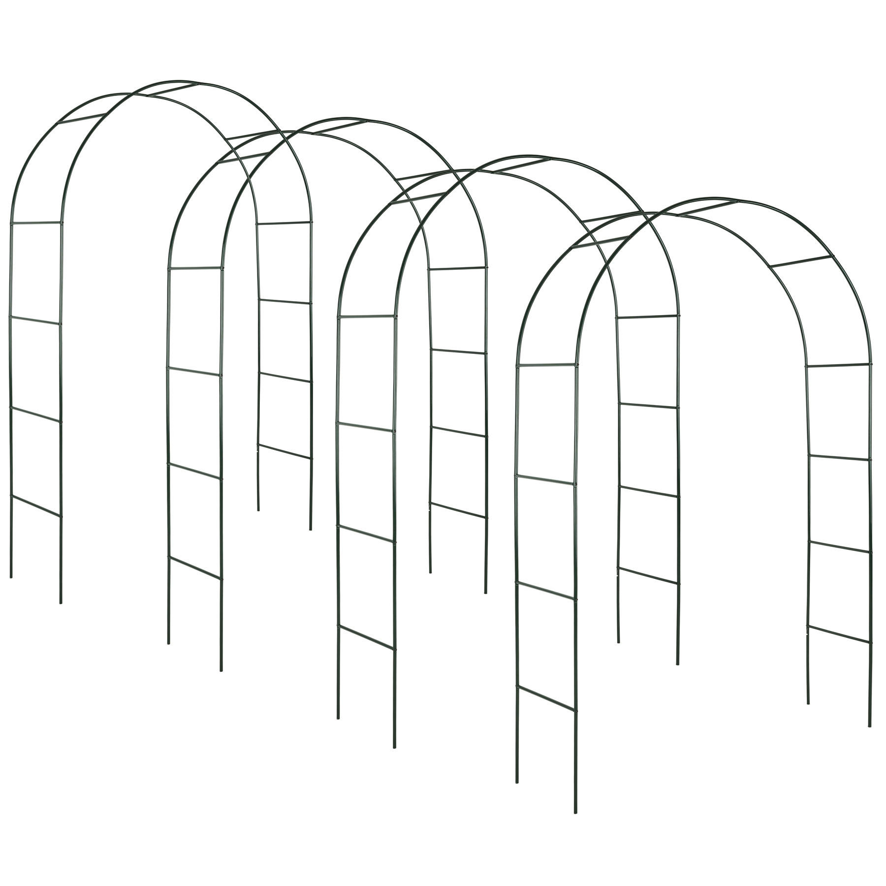 ROSENBOGEN 4er Set, 140 x 40 x 240 cm,grün - Grün, Metall (40/240/140cm) - tectake