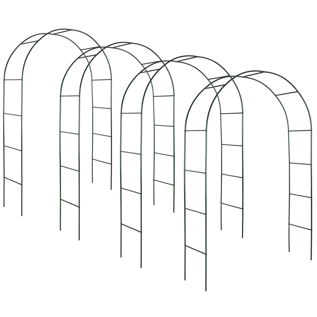 ROSENBOGEN 4er Set, 140 x 40 x 240 cm,grün - Grün, Metall (40/240/140cm) - tectake