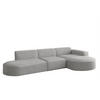 ECKSOFA Ottomane Palma Ascot Bukla - Creme, Holzwerkstoff/Textil (296/165cm) - Fun Möbel