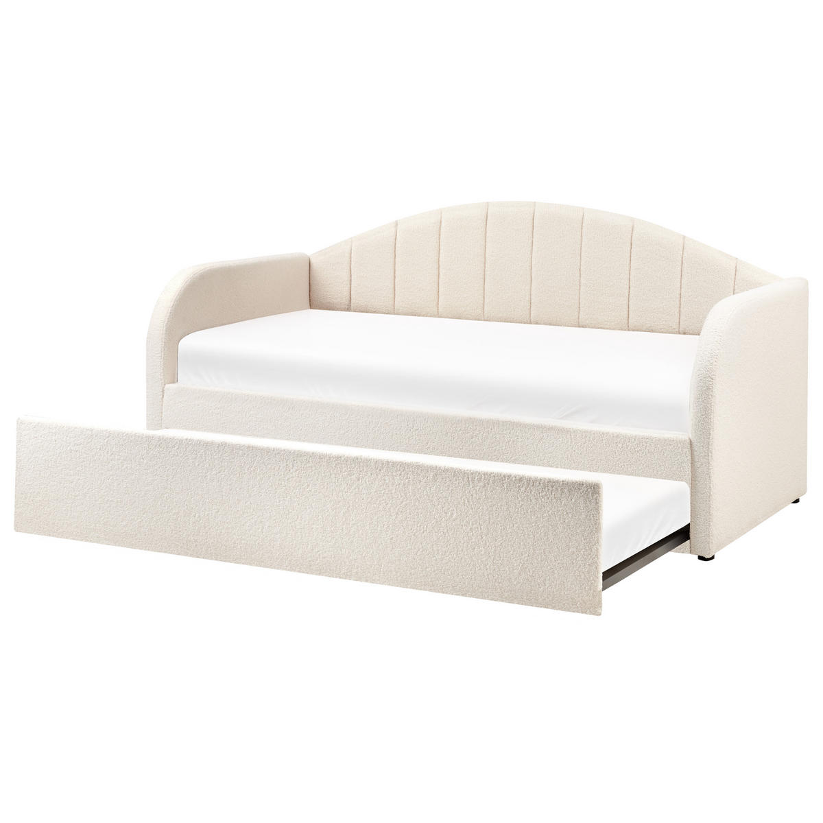AUSZIEHBETT 90x200 cm Beige Eyburie - Beige, Textil (90/200cm) - Beliani
