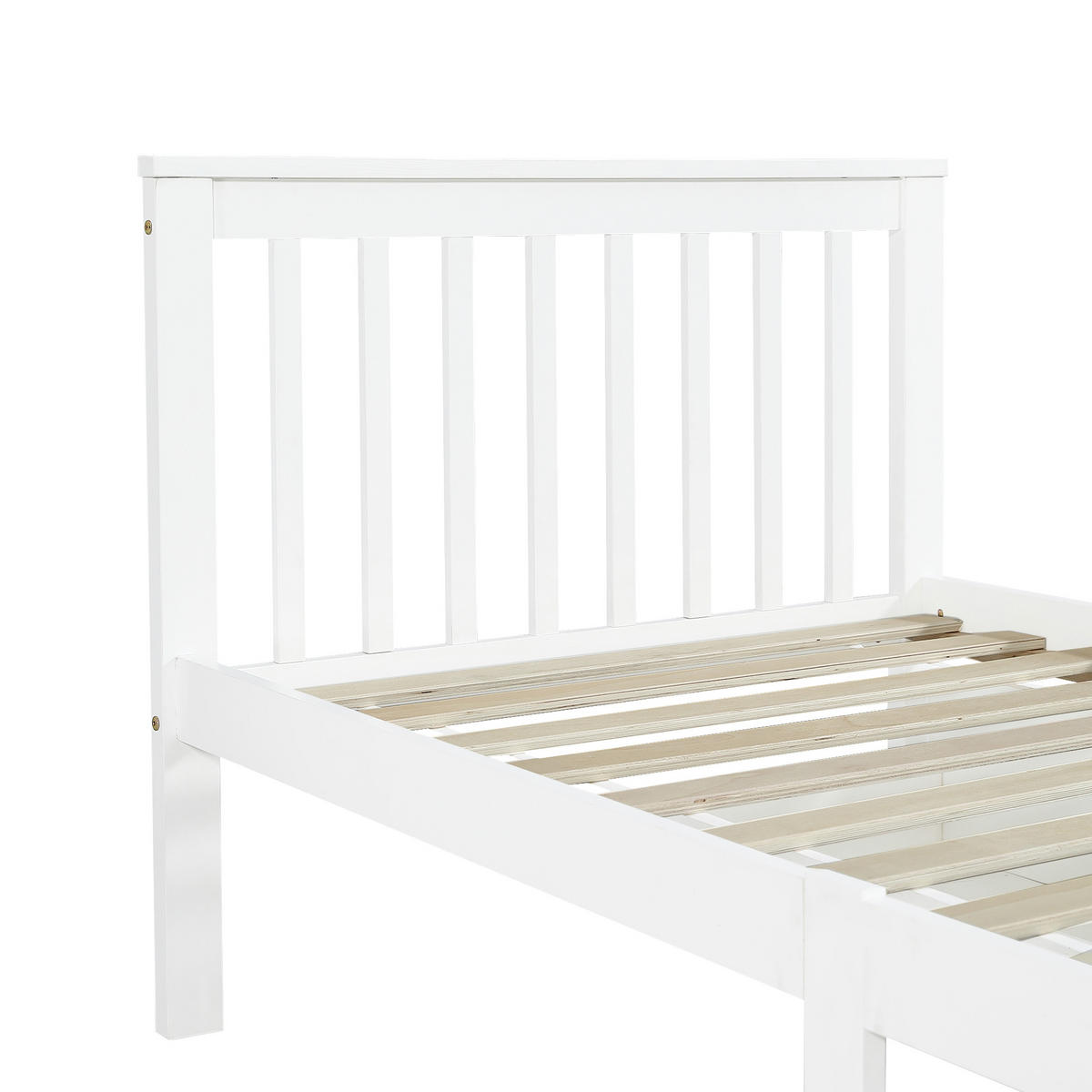 JUGENDBETT 90/200 cm in Weiß mit 2 Schubladen Kiefer Massivholz - Weiß, Holz/Holzwerkstoff (90/200cm) - CHICFURN
