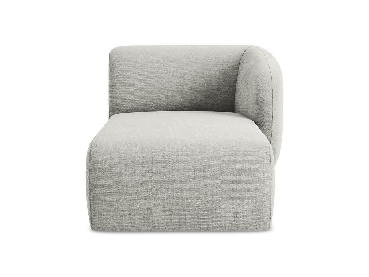 SOFAELEMENT Rechts Chenille Stoff Grau - Hellgrau/Schwarz, Holzwerkstoff/Kunststoff (91/75/166cm) - Makamii